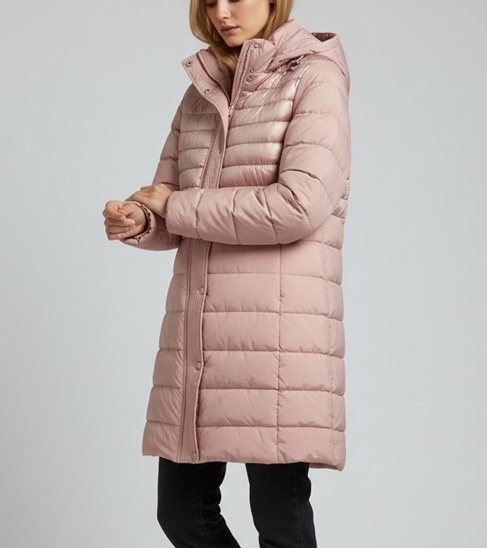 Big Chill Puffer Jacket Women's Large Pink Lightweight Quilted Zip Jacket